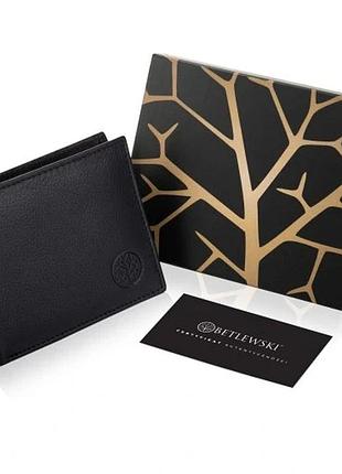 Betlewski чоловічий шкіряний гаманець невеликий тонкий slim rfid для кишені штанів