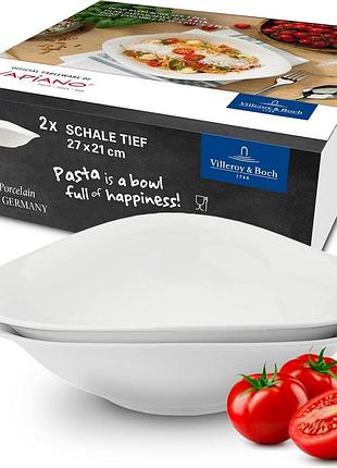 Villeroy & boch – vapiano набір мисок для макаронів 2 шт. порцеляна premium можна мити в посудомийці для мікрохвильовки білий