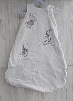 Теплий спальний мішок спальник peter rabbit tu 2,5tog на 0-6м на зріст 56-68см