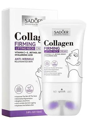Крем для шиї колагеновий ліфтинг-зміцнювальний sadoer collagen firming and lifting neck cream (110 мл)