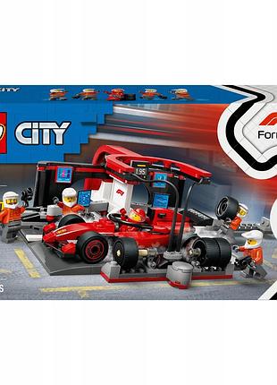 Lego city f1 піт-стоп і механіки з болідом ferrari 60443