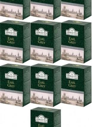 Набір 10 штук чорний листовий чай earl grey ahmad tea 100г х10