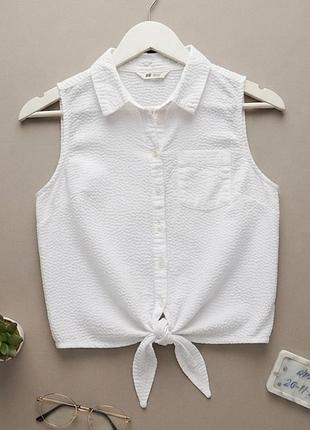 Біла блуза в смужку h&m 13-14 років