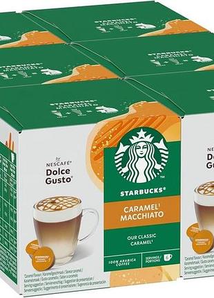 Starbucks caramel macchiato від nescafé dolce gusto капсули кави 6 x 12 (72 капсули)