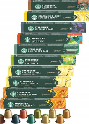 Набір 10 штук капсул для nespresso starbucks набір 100 штук (10 шт. 10 капсул)