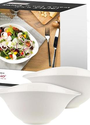 Villeroy & boch – vapiano набір салатниць 2 шт. порцеляна premium можна мити в посудомийці для мікрохвильовки білий колір