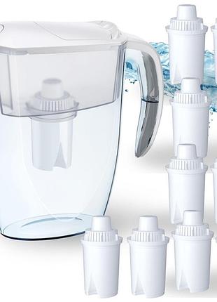 Фільтрувальний глечик aquaphor real 2,9 л білий 10 фільтрувальних картриджів b15