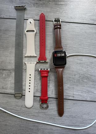 Комплект apple watch se 1-го поколения, gps, 40 мм + 4 ремешка