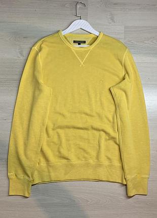 Чоловічий котоновий світшот tommy hilfiger garment dye оригінал чудовий стильний базовий джемпер кофта чоловічий розмір l–xl / ua 50–52