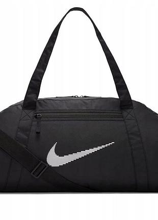 Сумка nike gym club dr6974-010 чорна спортивна для тренувань дамська на плече чорна