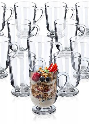 Чашки для кави та чаю kadax 300 мл 12 шт. latte 300ml комплект склянок з ручкою