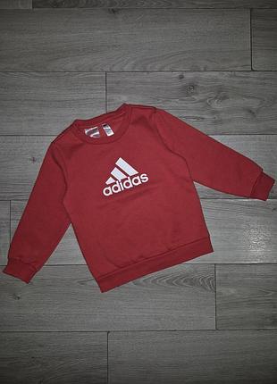 Детский свитшот, реглан adidas красный