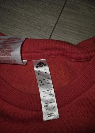 Детский свитшот, реглан adidas красный 3