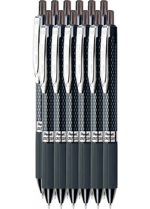 Набір 12 штук гелева автоматична ручка pentel oh!gel k497 чорна х 12