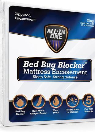 Bed bug blocker оригінальний захисний чохол на матрац на блискавці (king) білий