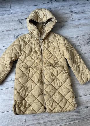 Куртка для дівчинки zara стьобана бежева 140-152 см