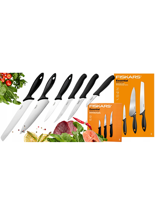 Fiskars набір ножів 6 шт. кухонний нож нож шеф-кухаря нож для хліба essential