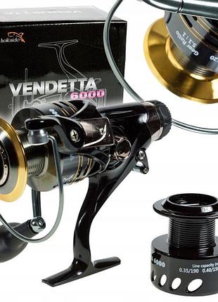 Котушка рибальська hokkaido vendetta 5000 вільний хід 9+1 метал+ шпуля pr