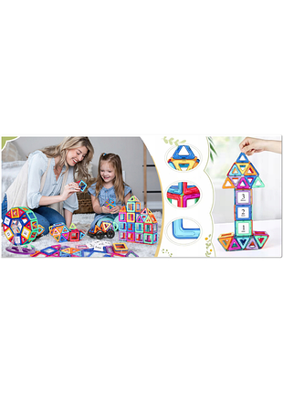 Великі магнітні конструкторські блоки magnetic tiles 3d xxl набір 120 елементів