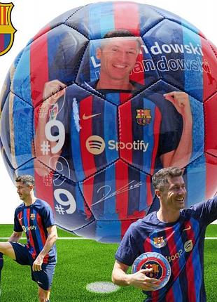 Оригінальний футбольний м'яч barcelona lewandowski для ноги тренувальний розм 5 прошитий
