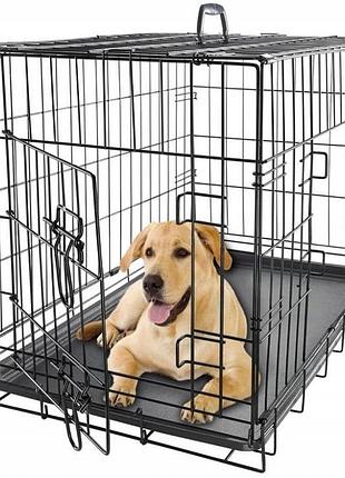 Металева клітка-переноска kennel складана для собаки або кота 76x54x62 см l