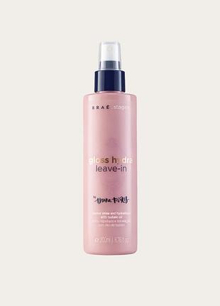 Спрей braé gloss hydra leave-in незмивний для блиску, зволоження та термозахисту волосся, 200 мл