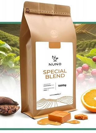 Кава в зернах nuno special blend 1кг свіжосмажена 80% арабіка/20% робуста