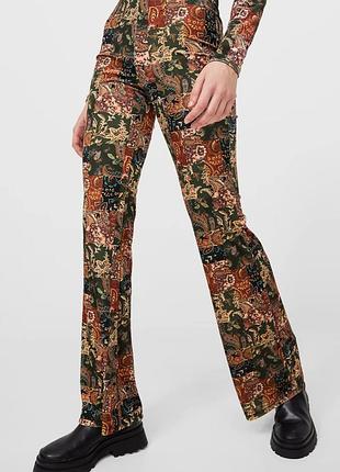 Брюки жіночі stradivarius кльош різнокольорові xs