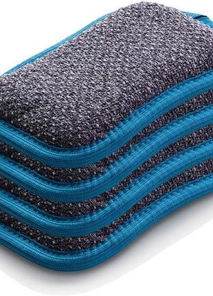 E-cloth 4 шт. губка для миття посуду не дряпається ефективно чистить посуд мийку та стільницю багаторазова синя