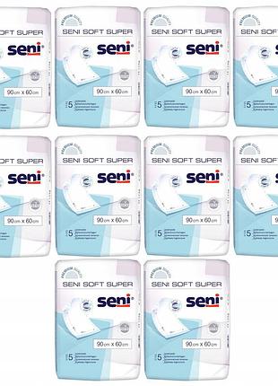 Набір 10 штук seni soft super 60x90cm гігієнічні поглинаючі підкладки 5 штук в наборі