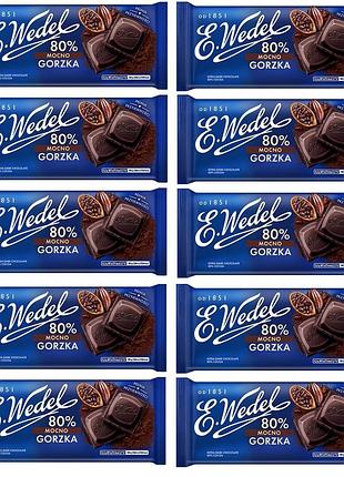 Гіркий шоколад 80% дуже гіркий e.wedel 80 г шт. 10 штук