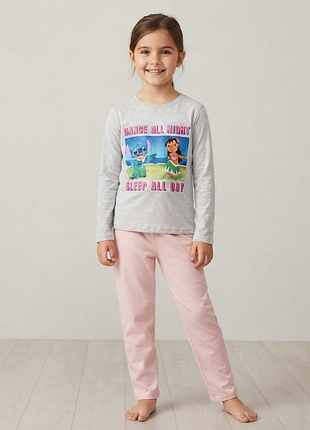 Детская пижама disney stitch (primark) для девочки 6-7 лет (122 см)