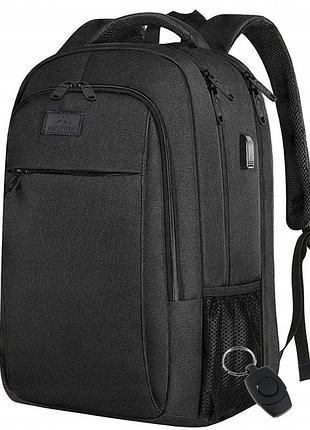Рюкзак matein для ноутбука 17,3" 35l бізнесовий міський місткий чорний з usb