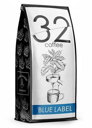 Кава в зернах 1кг 32coffee blue label свіжо обсмажена-100% арабіка-blue orca