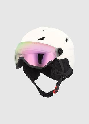 4f лижний шолом з окулярами унісекс білий s/m (55-59cm)