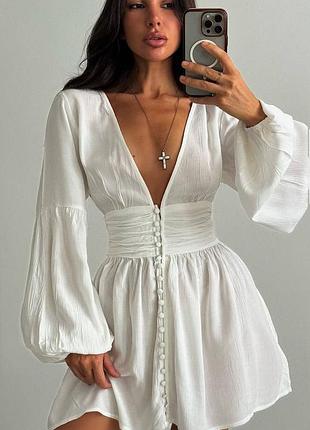 Распродажа платье prettylittlething натуральное на пуговицах-петлях