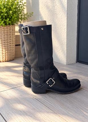 Чоботи жіночі christian dior motoboots чорні, розмір 39, шкіра