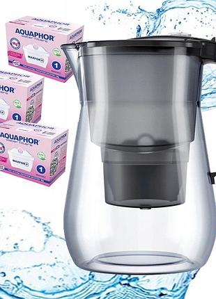 Фільтрувальний глечик aquaphor onyx 4.2 л чорний +3 змінні картриджі mg maxfor
