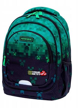 Рюкзак astrabag do your best ab330 3 відділення зелений 20 л gra piksele