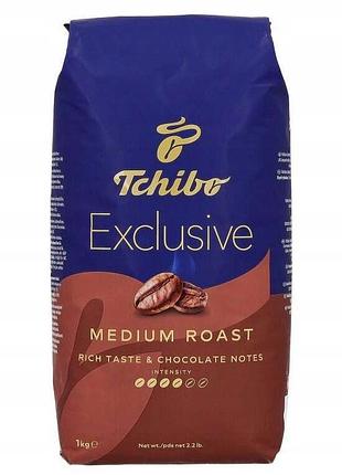 Зернова кава змішана tchibo exclusive medium roast 1000 g 1kg