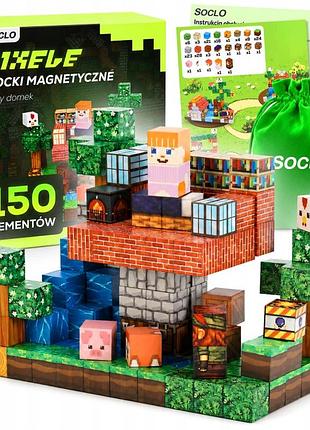Конструктор магнітний sześciany piksele 3d 150 ел + сумка