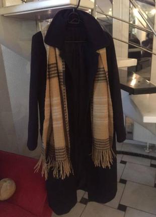 Шерстяное пальто-бойфренд + шарф в подарок1 фото
