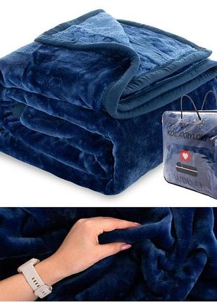 Покривало yasemin акрилове 160x200 тепле гладке синє