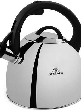 Традиційний сталевий чайник gerlach 2,8 л сірого кольору ambiente