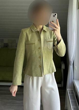 Піджак зелений хакі zara з бархатом оксамит