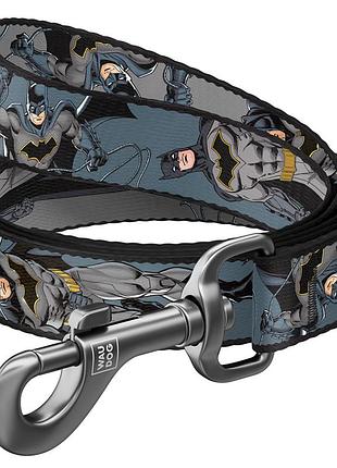 Поводок для собак нейлоновый waudog nylon, рисунок "тень бэтмена", s, ш 15 мм, дл 122 см