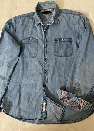 Джинсова рубашка tommy hilfiger p. xl