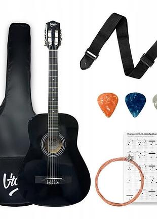 Гітара gitara klasyczna 4/4 класична для навчання з медиатором ременем чохлом струнами книгою акордів