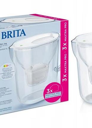 Фільтрувальний глечик brita style essential xl 3,6 л білий + 3 фільтри
