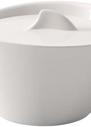 Villeroy und boch newwave цукорниця з кришкою вигнута ручка преміум порцеляна біла 260 мл для посудомийки та мікрохвильовки